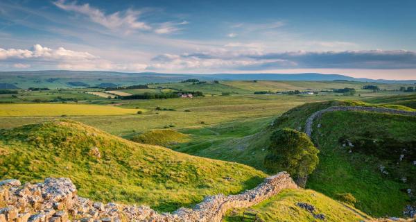 View of Sycamore Gap along Hadrians Wall, Northumberland
