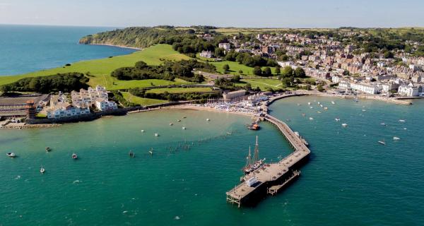 Aerial view of Swanage