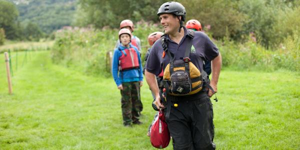 Activity leader outdoors at YHA St Briavels Castle
