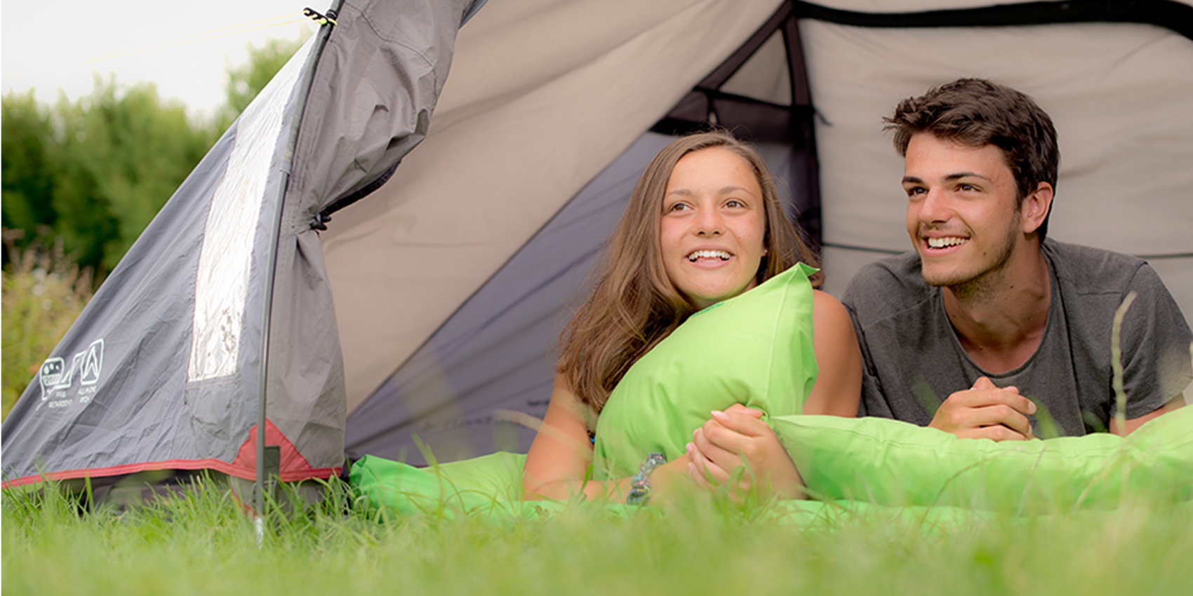 Couple enjoying camping at YHA