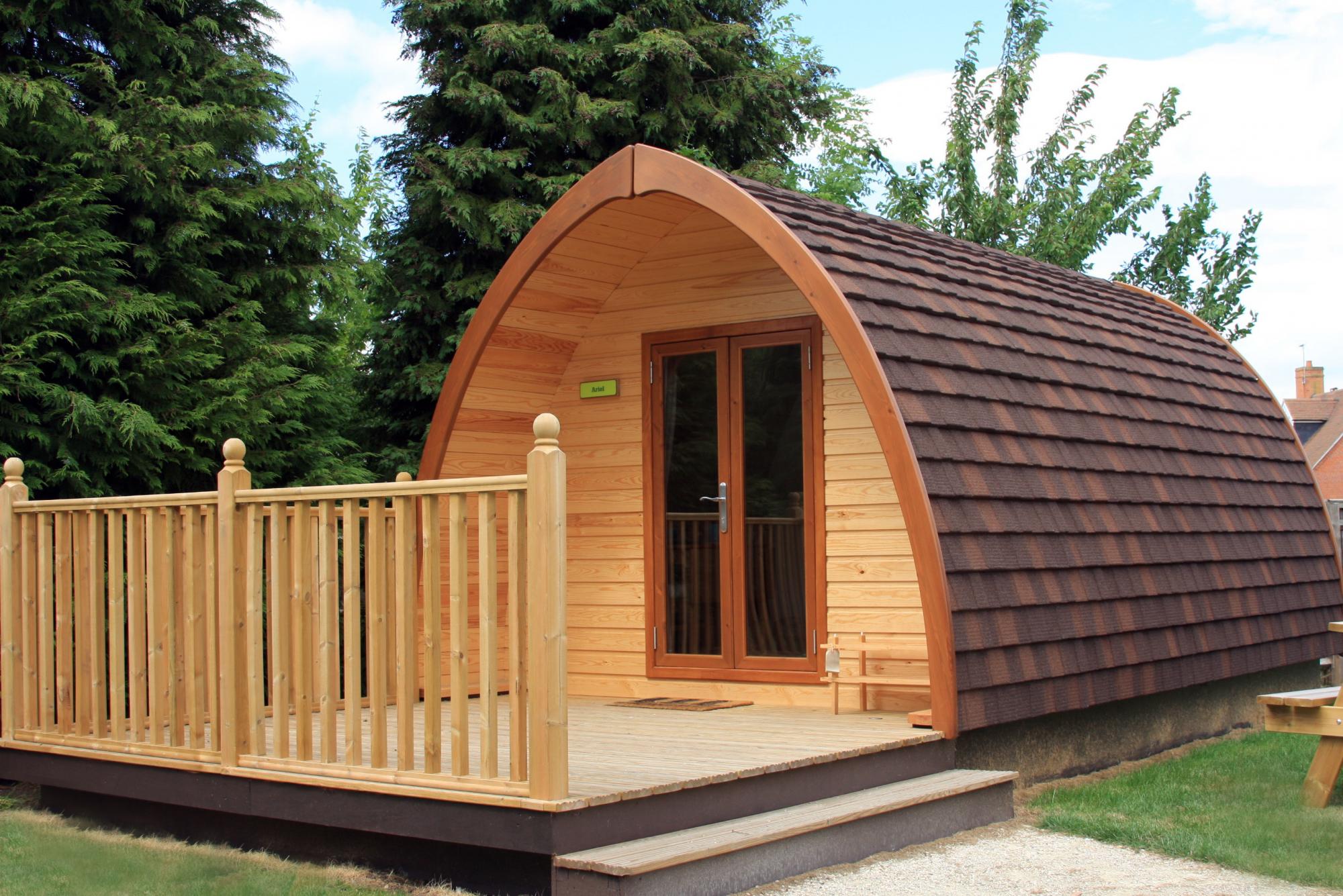 Wooden camping pod