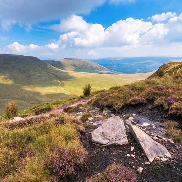 View across the Brecon Beacons National Park