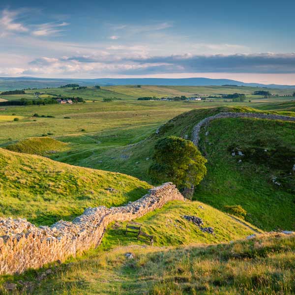 View along Hadrian's Wall in Northumberland
