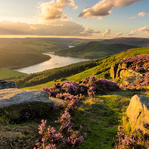 View over Ladybower Reservoir in the Peak District