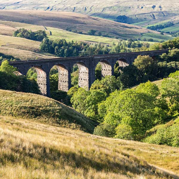 View of Dent Head Viaduct in the Yorkshire Dales