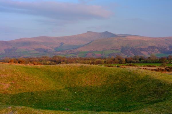 View of peaks in Brecon Beacons