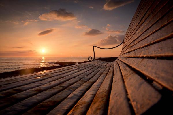 Sunset overlooking Treyarnon Bay