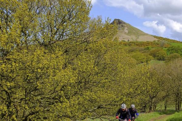 Mountain bikes near Roseberry Topping, Yorkshire