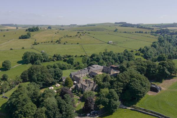 Drone view of YHA Hartington Hall