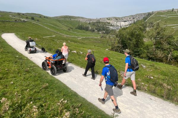 Group on an accessible walk in Malham