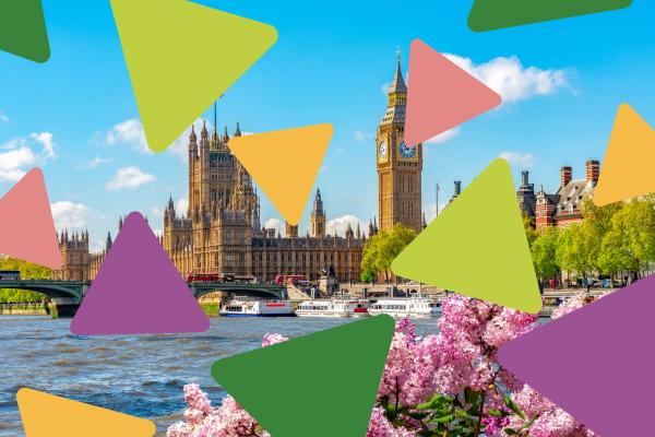 London view with YHA logos