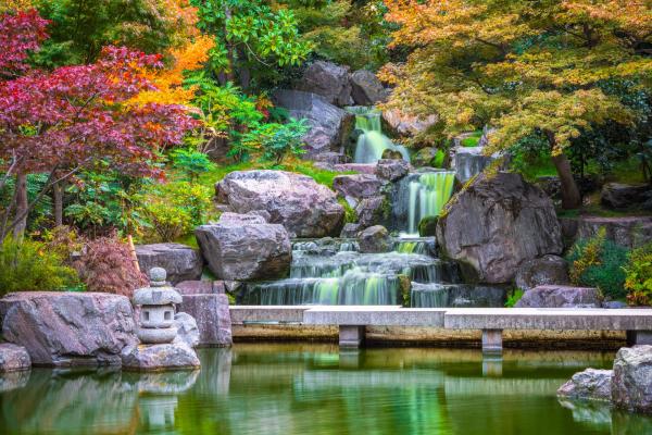 Waterfall in Holland Park, London