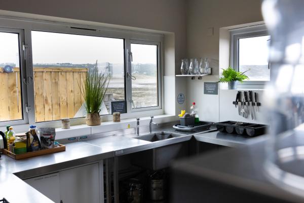 Self-catering kitchen with view from the window