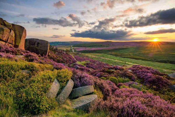 North Yorkshire Moors National Park at sunset