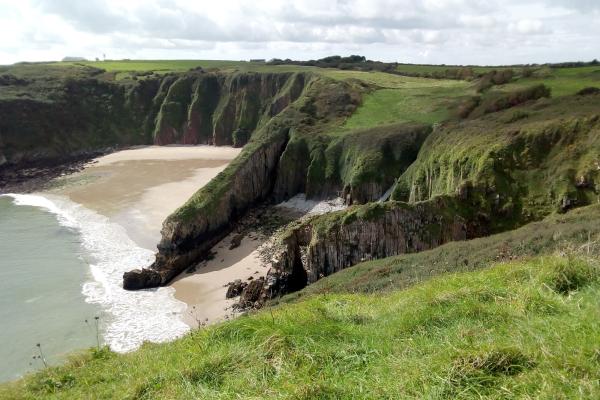 Skrinkle beach and church door, Pembrokeshire 