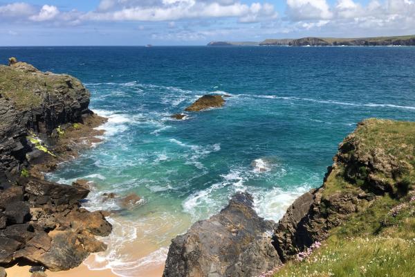 Treyarnon Bay Trevose Head, Cornwall - partner walk