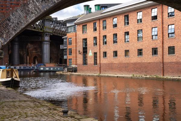 YHA Manchester from across the canal