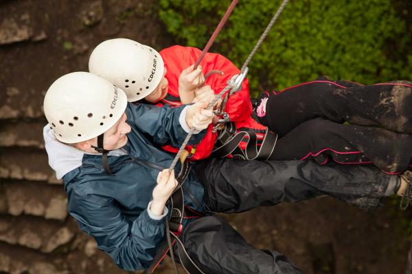 Children abseiling