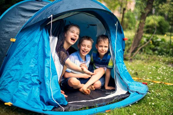 Kids in a tent
