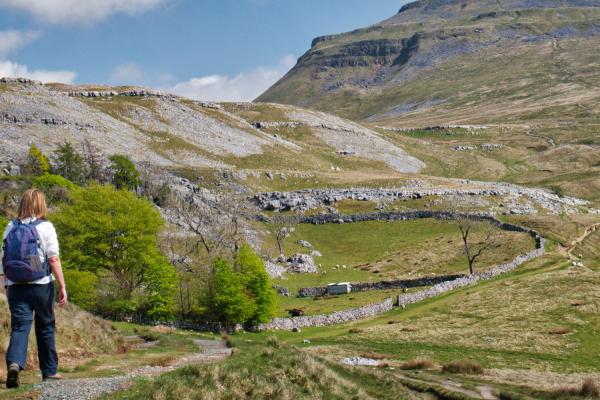 Woman walking in the Yorkshire Dales