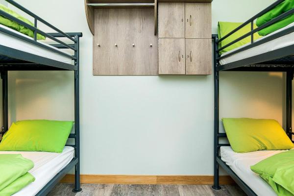 Internal image of YHA dorm beds side by side