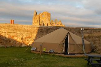 Bell tent in YHA Whitby grounds Bell tent in YHA Whitby grounds