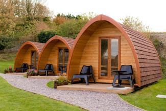 Camping pod area at YHA South Downs YHA South Downs Camping Pods