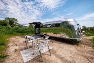 Seating area outside of an Airstream