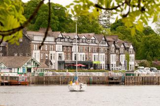 View of YHA Ambleside from across the lake YHA Ambleside exterior