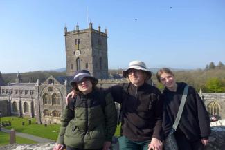 Jenny's family near St David's Cathedral Jenny's family near St David's Cathedral