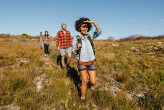 Friends on a hike Friends on a hike