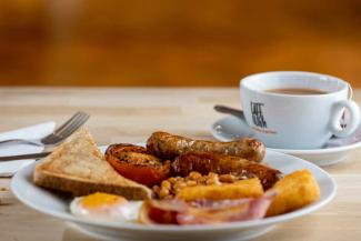 Full English breakfast and a cup of tea Full English breakfast and a cup of tea