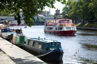 Boat on river at York. Boat on river at York.