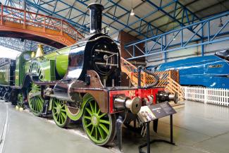 Train on display at National Railway Museum