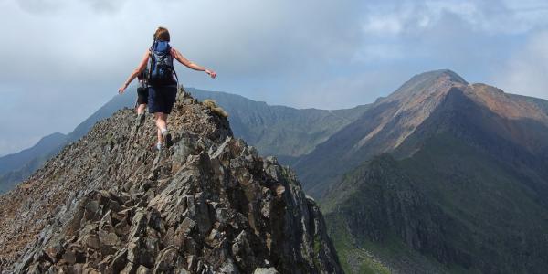 Person on top of a mountain