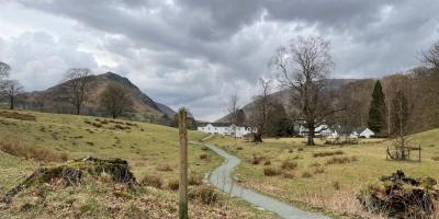 Winding path Grasmere countryside