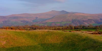 View of peaks in Brecon Beacons
