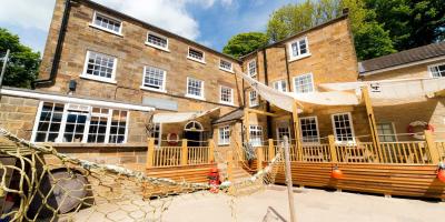 YHA Boggle Hole exterior view and courtyard YHA Boggle Hole exterior