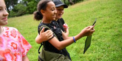 Children doing an activity at YHA Wye Valley