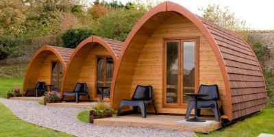 Camping pod area at YHA South Downs YHA South Downs Camping Pods