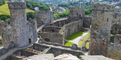 Conwy Castle walls and landscape