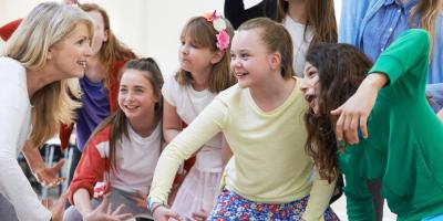 Children taking part in a drama workshop