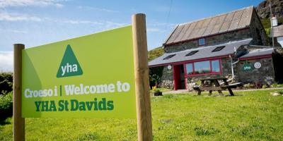 YHA St Davids Sign