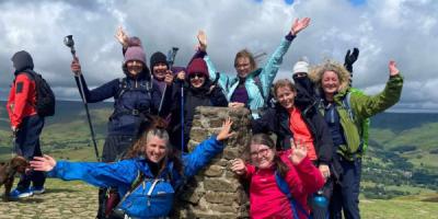 Group of walkers adventure queens hiking programme