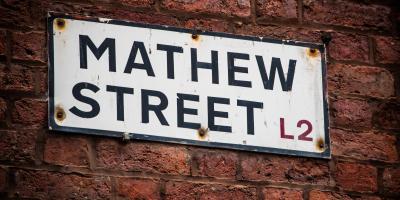Matthew Street sign, Liverpool