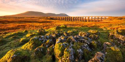 Golden morning light at Ribblehead Viaduct in The Yorkshire Dales National Park