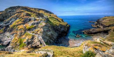 View of Tintagel Castle in Cornwall