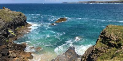 Treyarnon Bay Trevose Head, Cornwall - partner walk