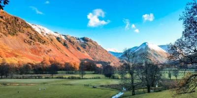 Ullswater Valley in the Lake District on a winters morning