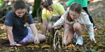 Children on a residential at YHA Langdale participating in an outdoor activity